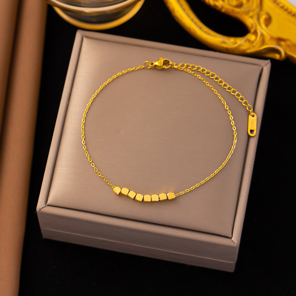 Women's From Every Direction Small Square Gold Titanium Steel Necklace