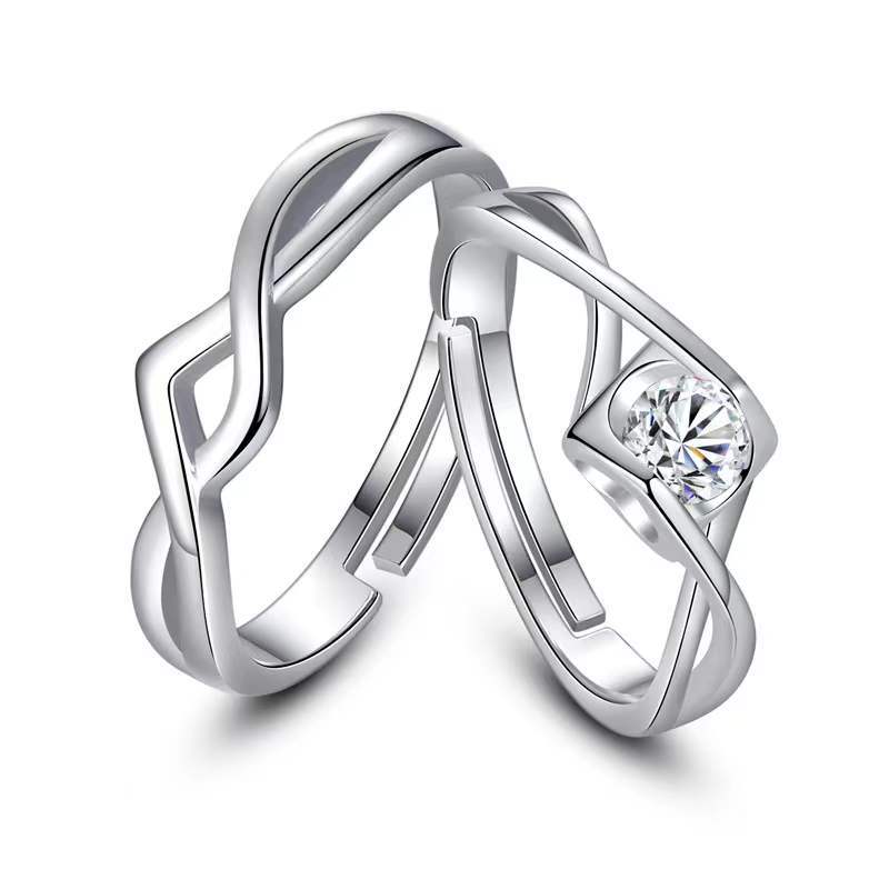 Women's & Men's Couple Simulation Diamond Opening Zircon Classic Rings