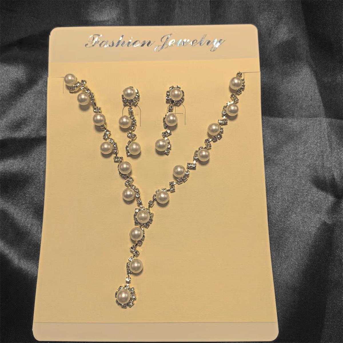 Bridal Popular Sunflower Rhinestone Pearl Two-piece Jewelry Set