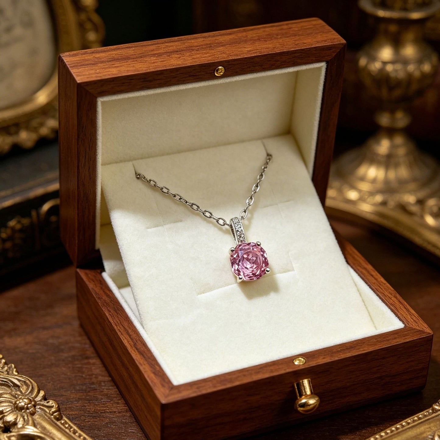 Pink Micro Inlaid Zircon Female Light Luxury Rings