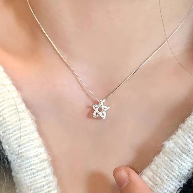 Star Zircon Minority Simple Temperament Clavicle Chain Necklace