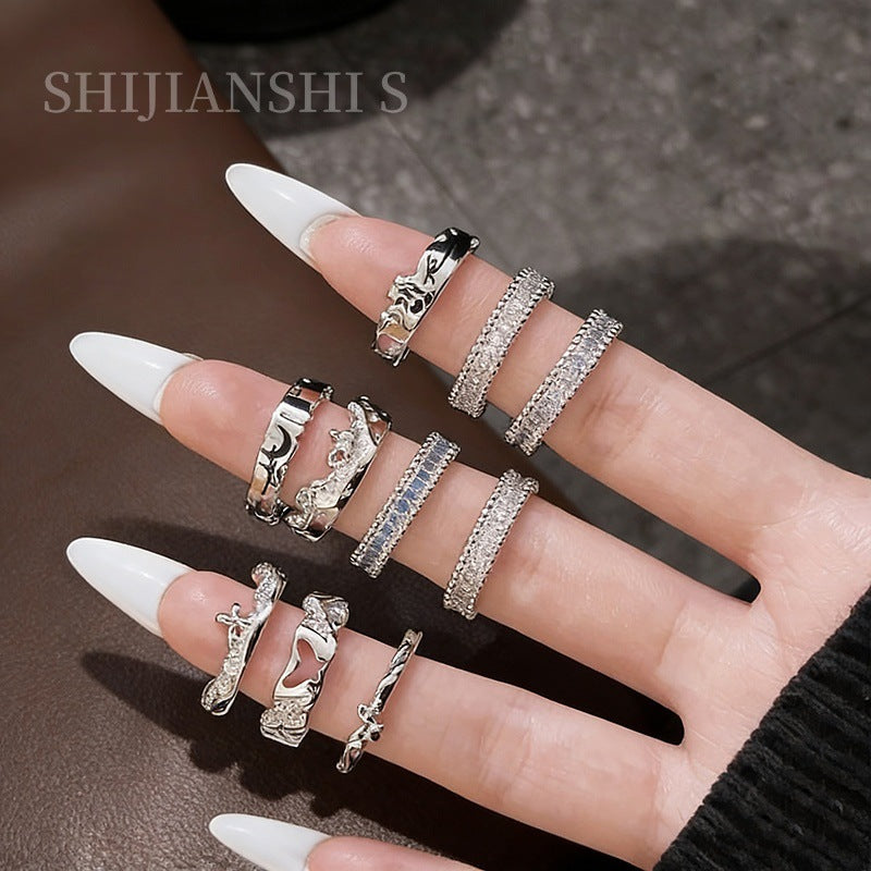 Simple Elegant Starry Bead Female Cool High Sense Ring