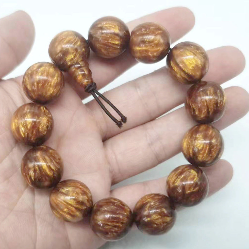 Gold Silk Sea Willow Buddha Beads National Bracelets