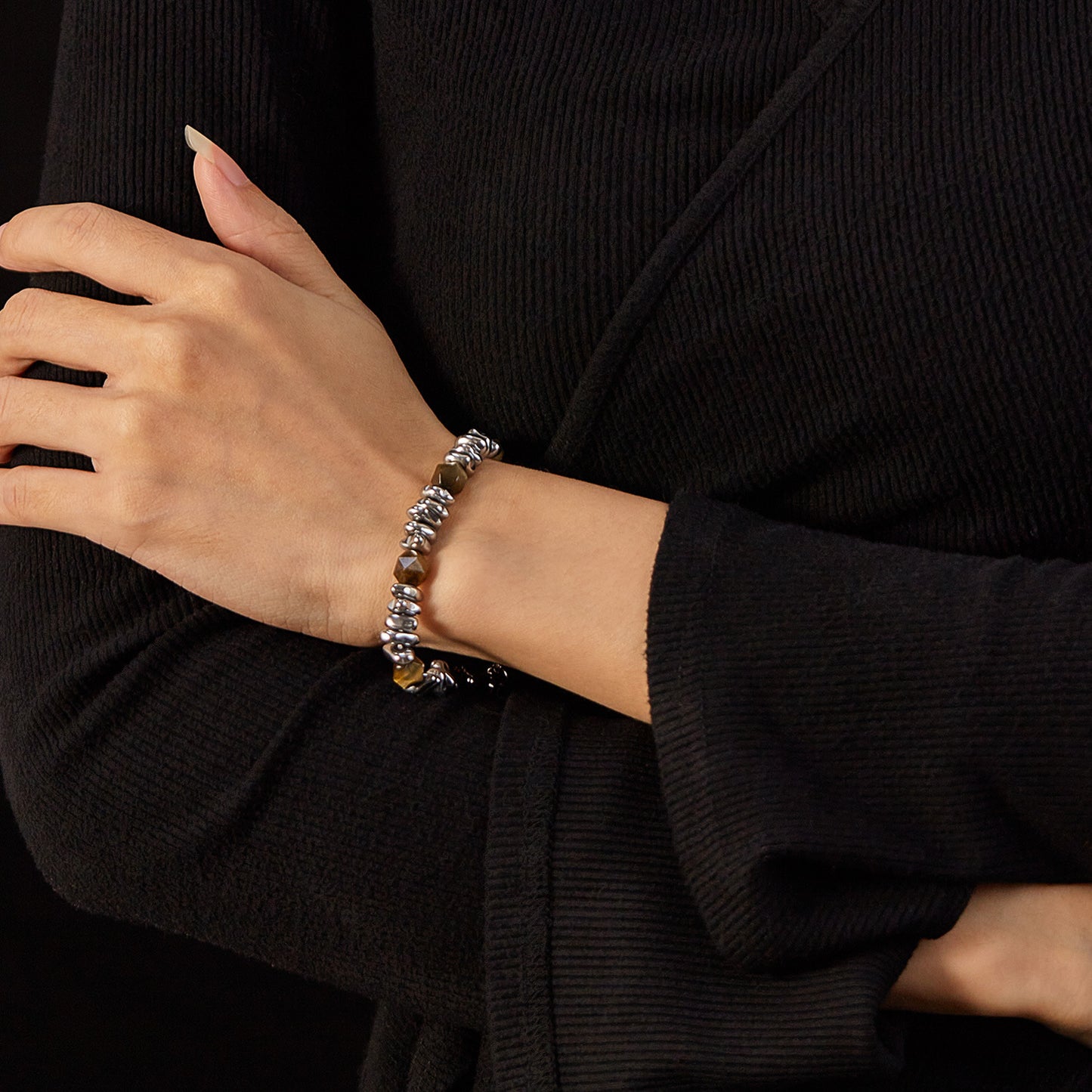Women's & Men's Fashion Stainless Steel Natural Yellow Tigereye Bracelets