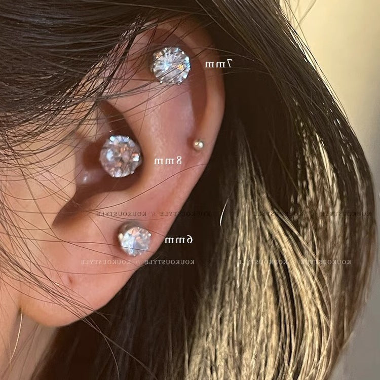 Flash Ear Bone Pin Magnet Male Magnetic Suction Stud Earrings