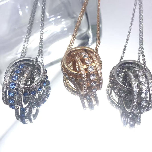 Pretty Crystal With Transfer Clavicle Shining Necklace