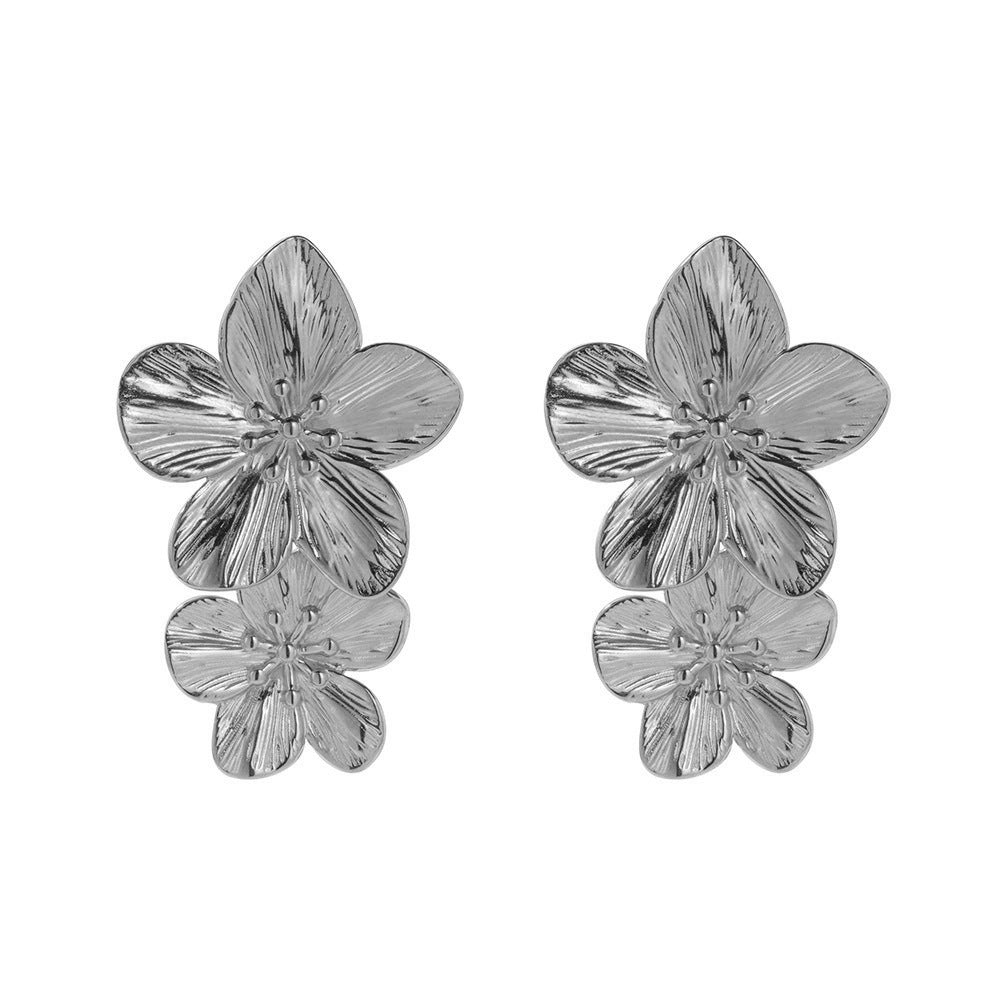Exaggerated Double Flower Retro Premium Big Earrings