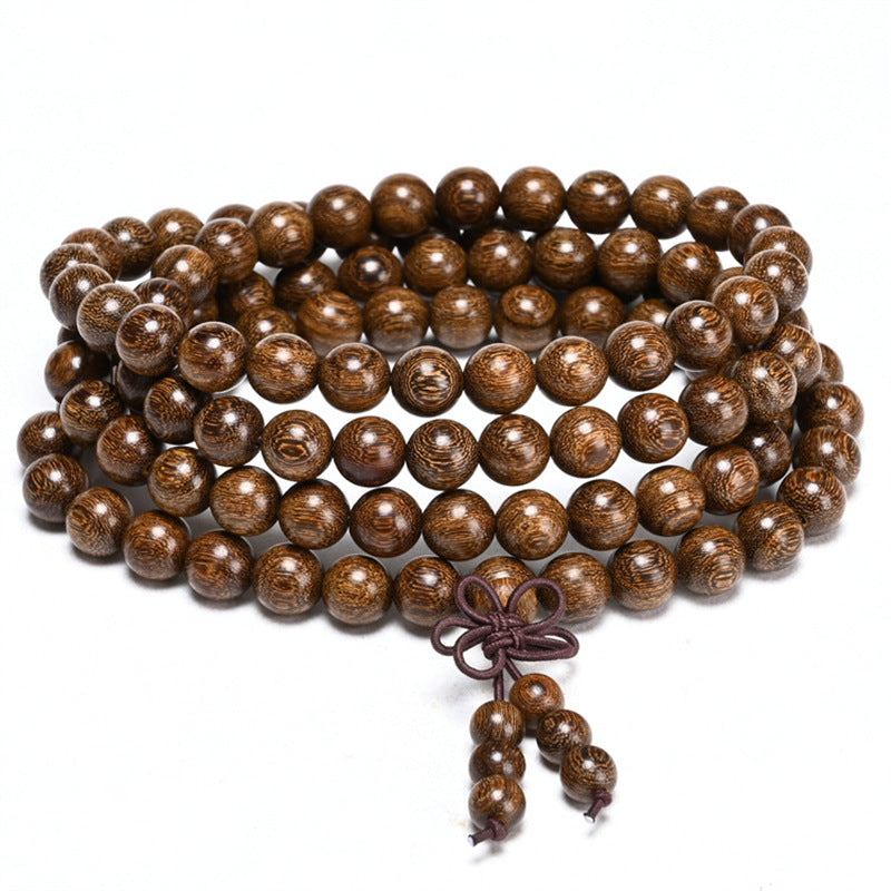 Women's & Men's Golden Sandalwood Submerged Buddha Beads Stall Bracelets
