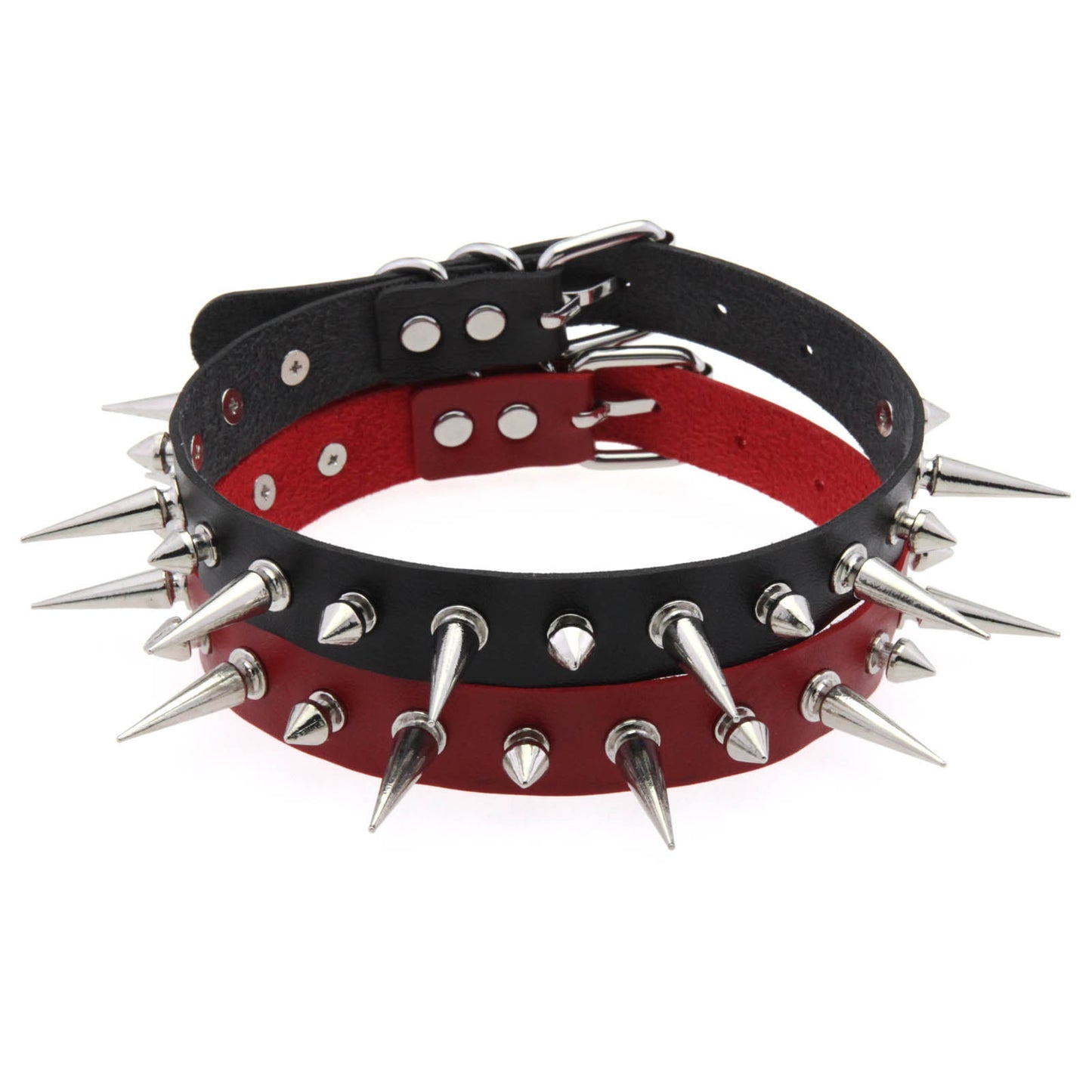 Style Punk Leather Nail Neckband Clavicle Necklaces
