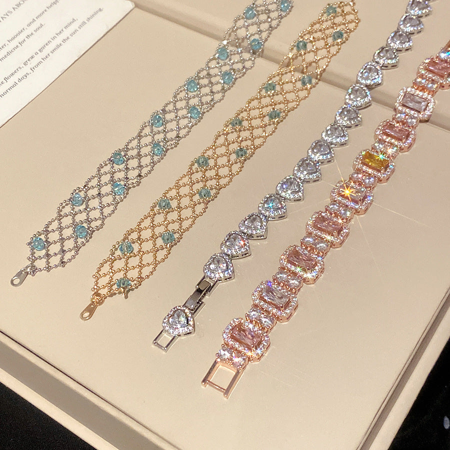 Korean Style Simple Glass Beaded Hollowed Bracelets