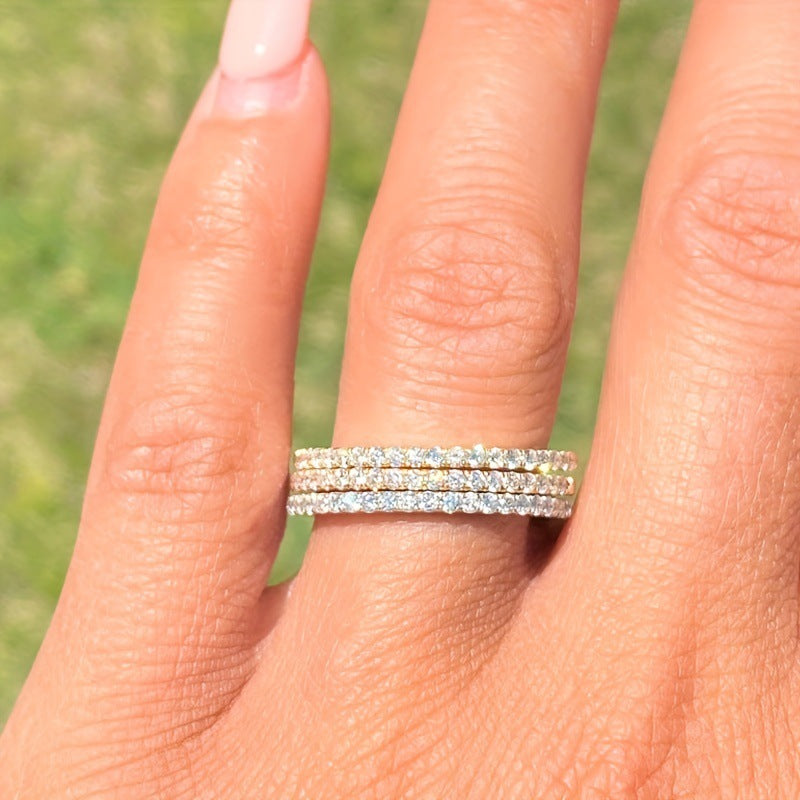 Creative Women's Sier Full Circle Diamond Ring