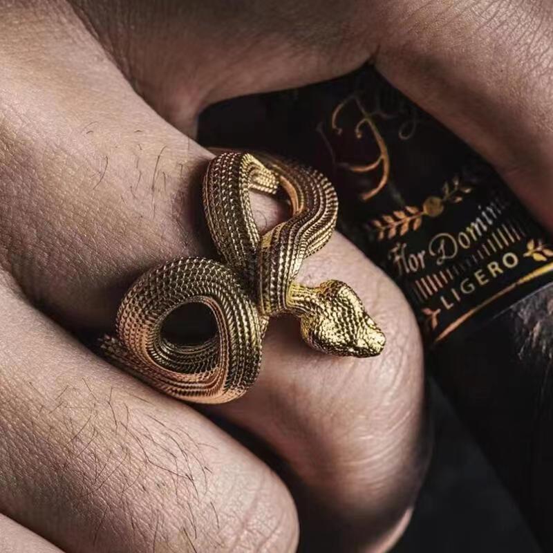 Retro Python Dark Punk Three-dimensional Snake Cord For Ring