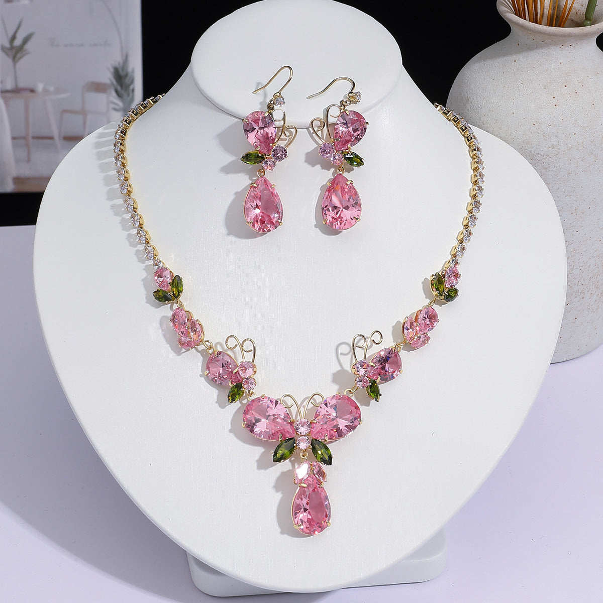 Full Diamond Drop-shaped Temperament The Dinner Party Jewelry Set
