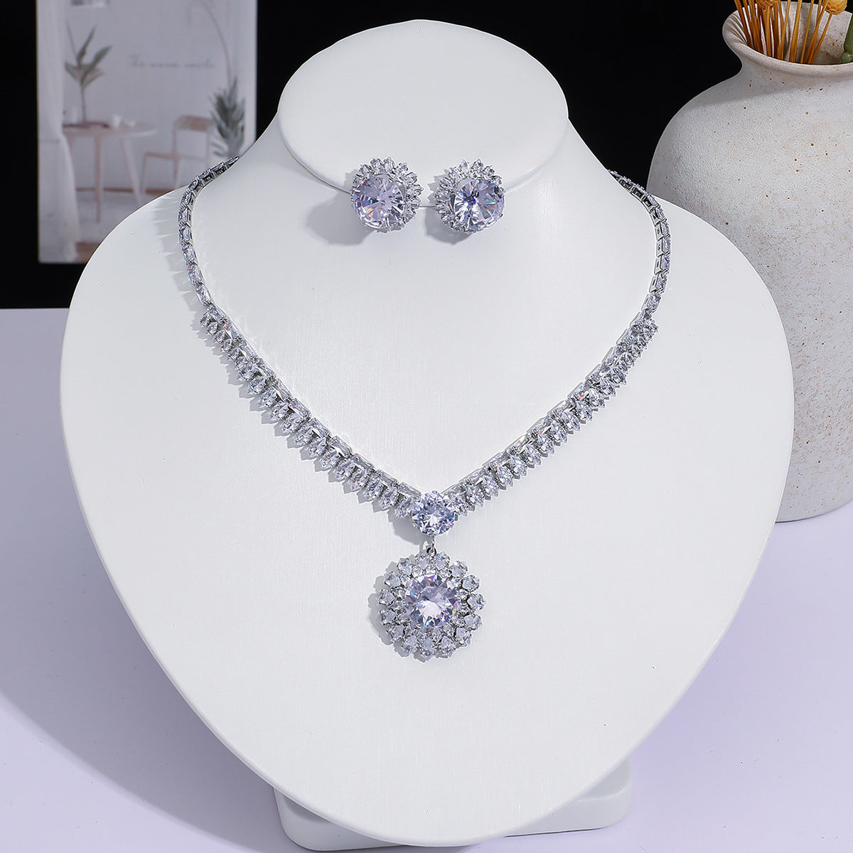 Full Diamond Drop-shaped Temperament The Dinner Party Jewelry Set