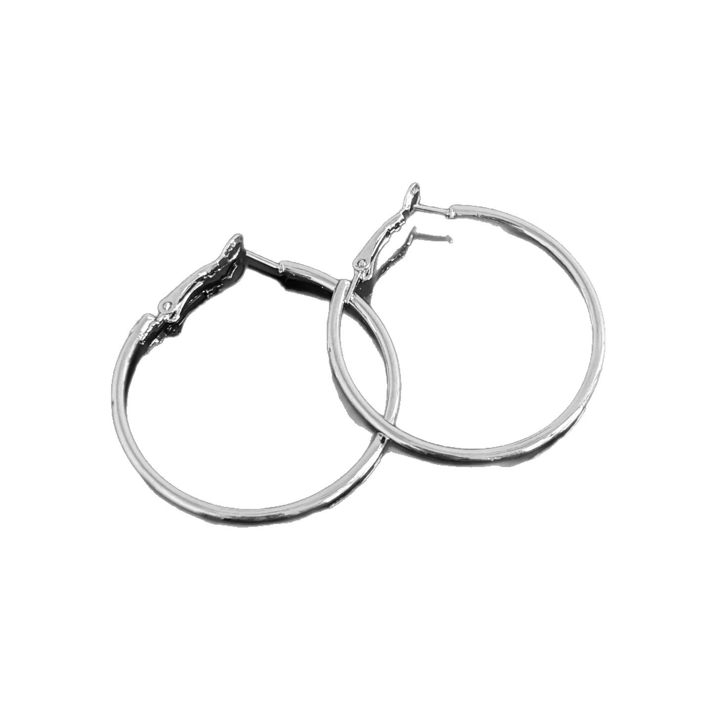 Yan Simple Sier Pigment Large Hoop Female Niche Design Earrings