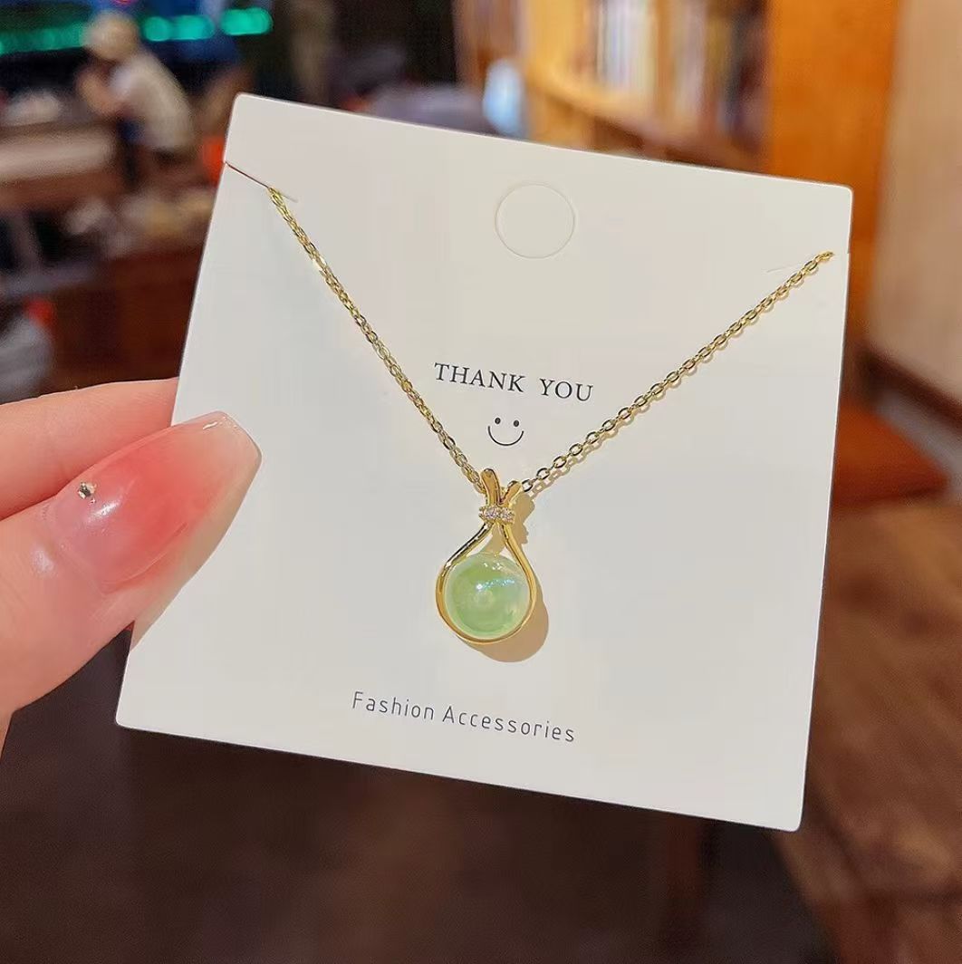 Women's Bag Jade Bead Light Luxury Premium Design Necklace