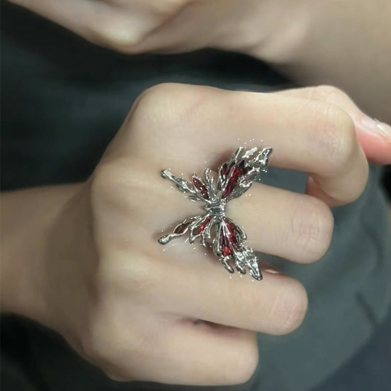 Butterfly Female Niche Design Light Luxury Rings
