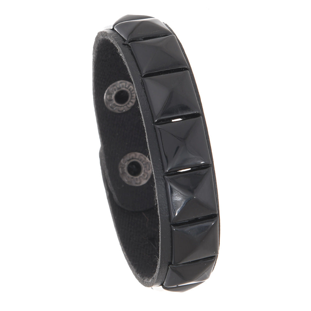 Men's Punk Chain Wrist Hip Hop Rivet Bracelet