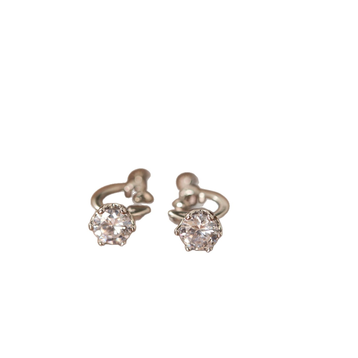 Temperament Daily Commuter High-grade Flash Diamond Ear Clip Integrated Spiral Earrings