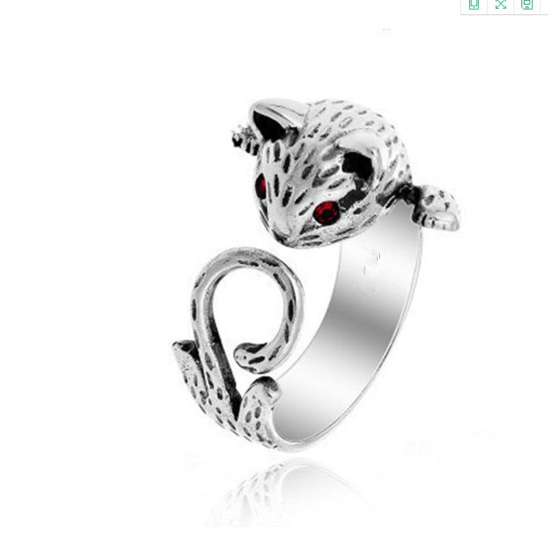 Women's Simple Cute Kitten Open Cat Paw Rings