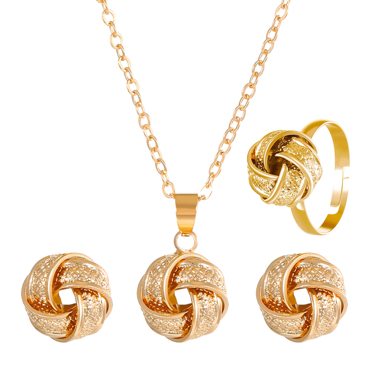 Bends Hitches Female Creative Knotted Twist Jewelry Set