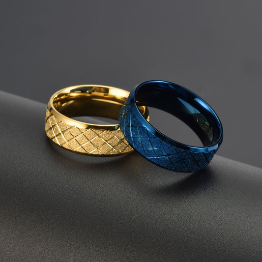 Surface Batch Flower Frosted Personality Stainless Steel Rings