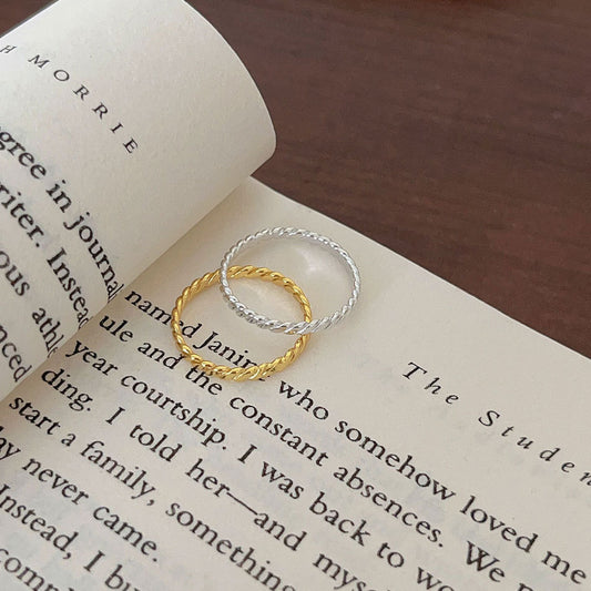 Korean Style Sterling Sier Braiding Thread Rings