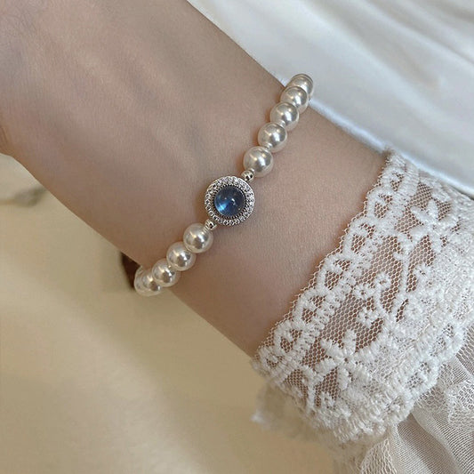 Women's Blue Opal Pearl High-grade Design Retro Bracelet