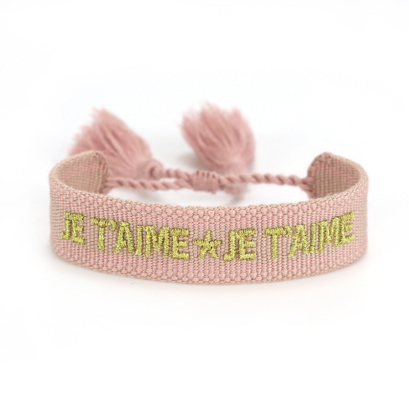 Women's Letter Carrying Strap Hand-woven Tassel Can Bracelets