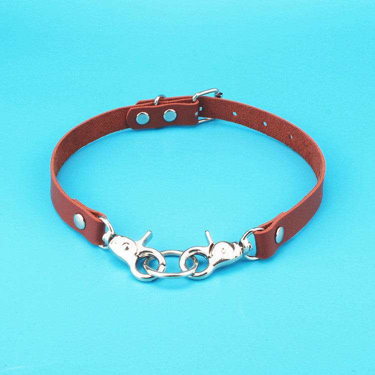 Personalized Simple Leather Buckle Fashion Punk Collar
