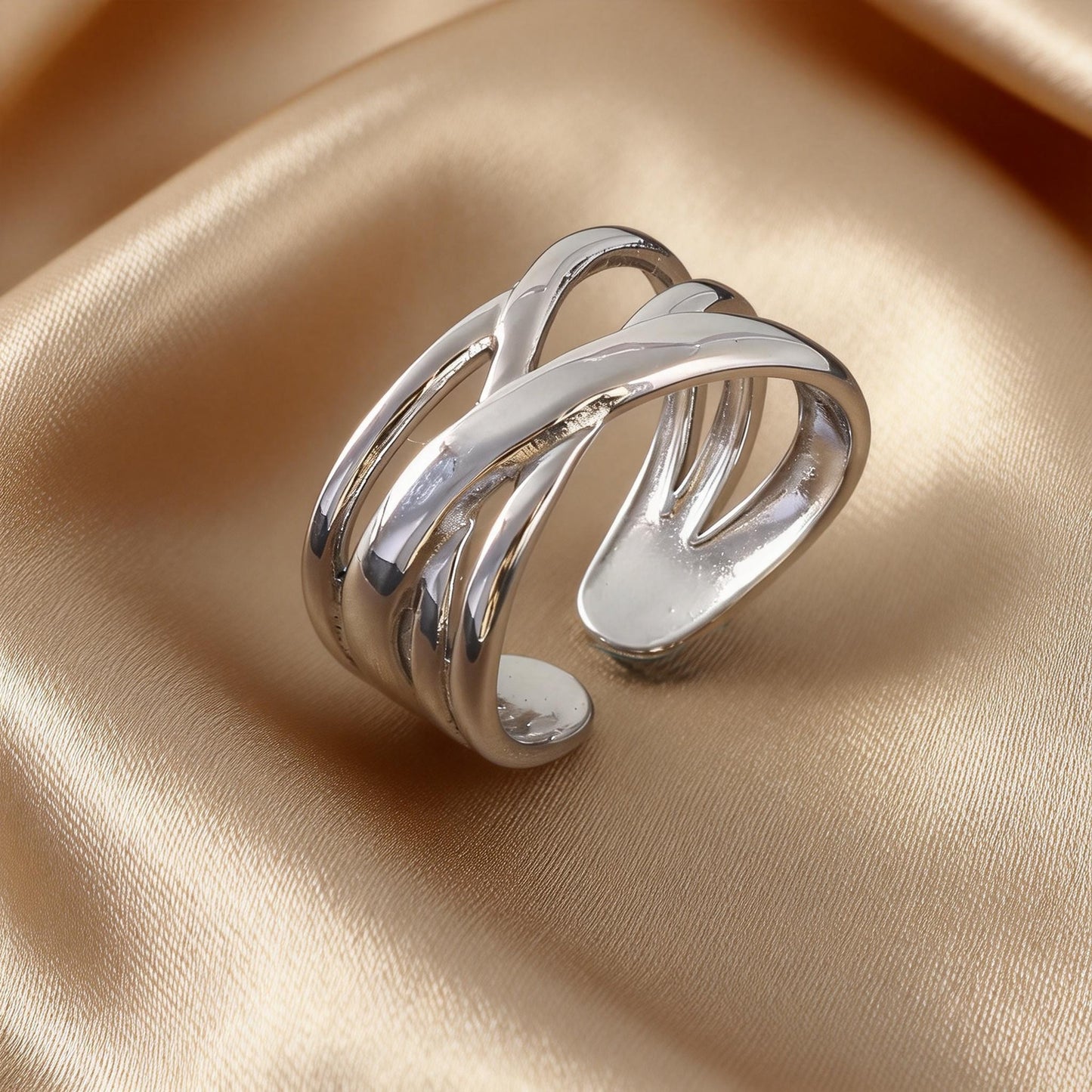 Steel Open-end Niche High-grade Fashion Trend Affordable Luxury Style Ring