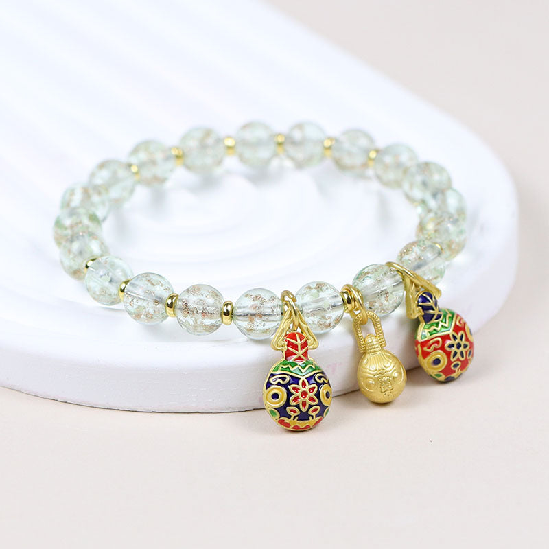 Female Fragrant Gray Colored Glaze Chinese Style Bracelet
