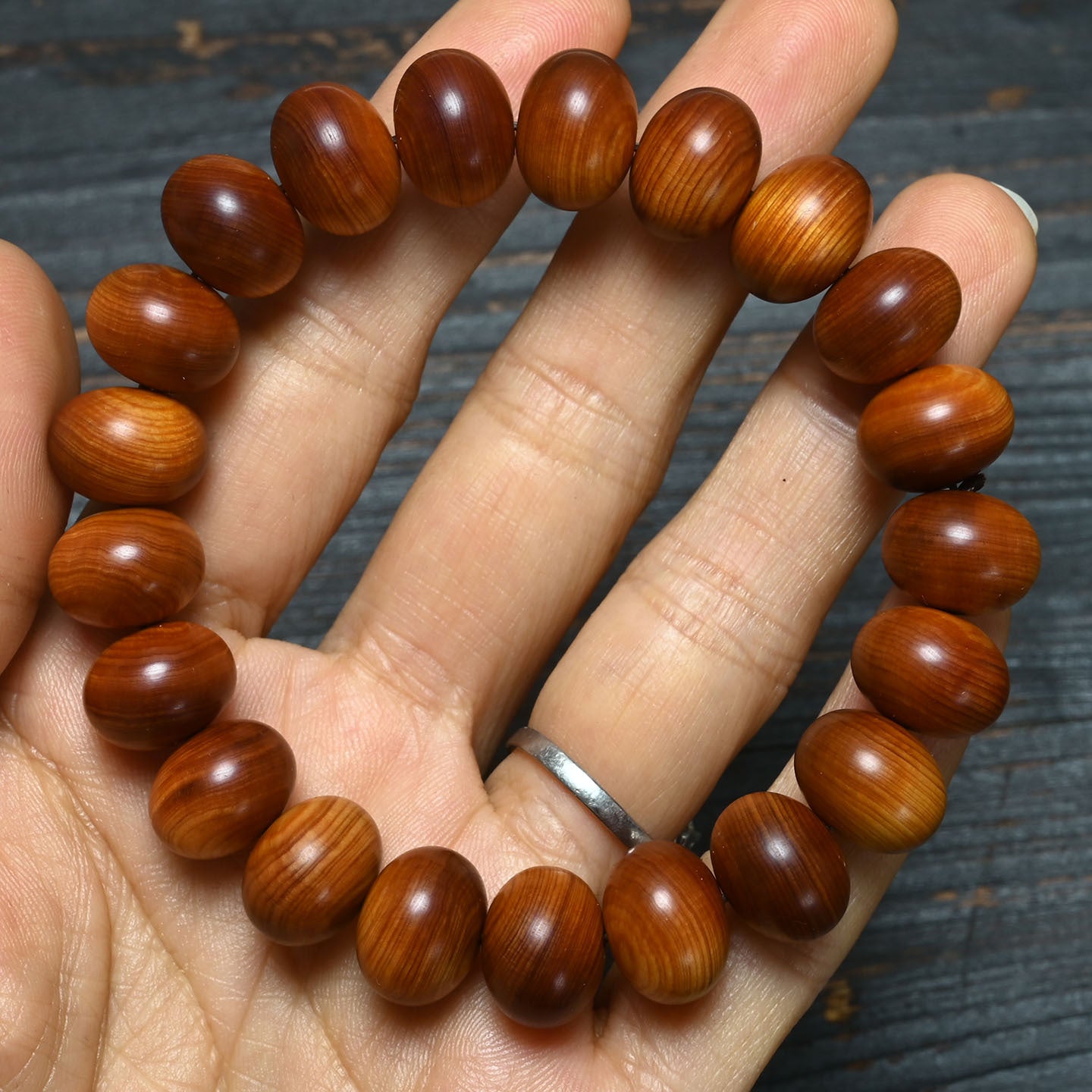 Thuja Mature Material Black Oil Buddha Beads High Density Bracelet