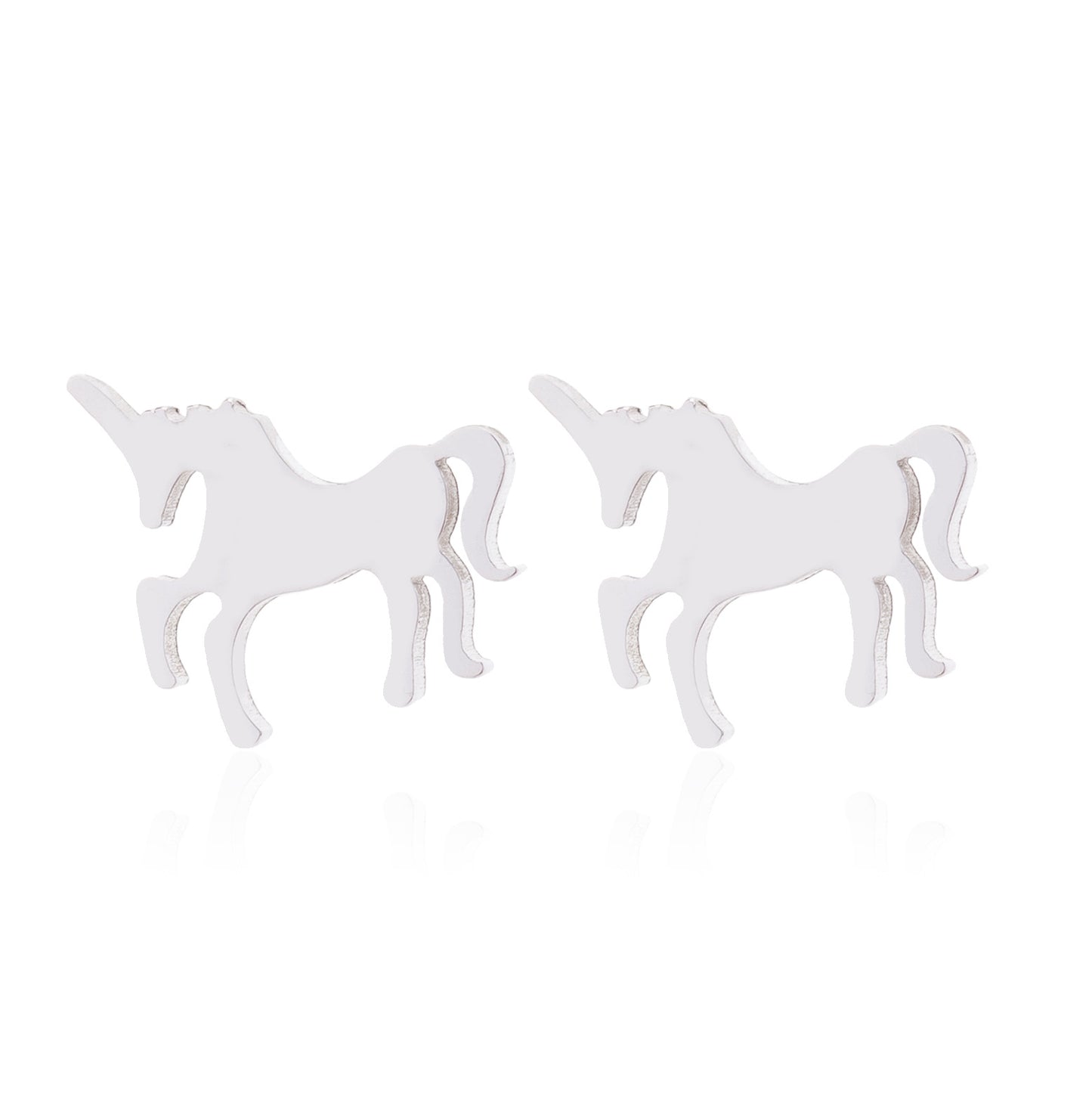 Women's Stainless Steel Geometric Gesture Love Heart Stud Earrings