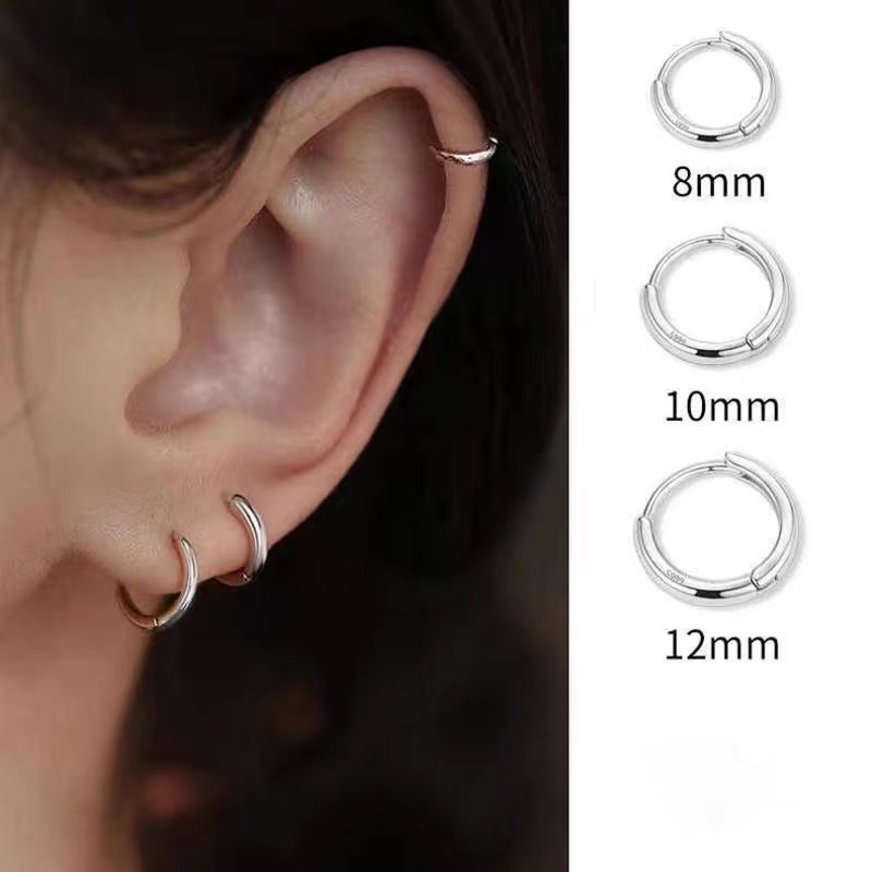 Sier Needle Female Simple Small Design Earrings