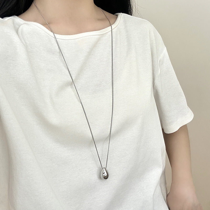 Women's Solid Water Drop Oil Personalized Sweaters Necklaces