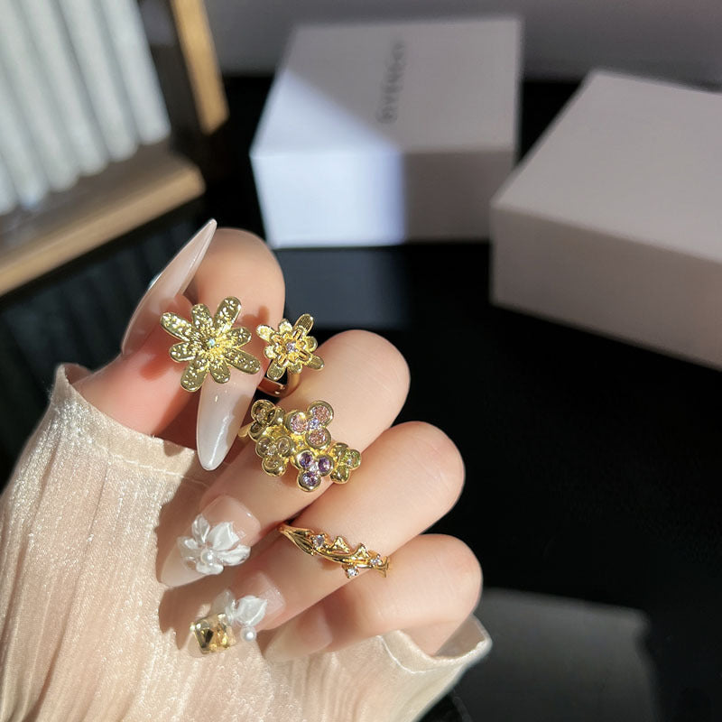 Flower Retro Affordable Luxury Exquisite Design Rings