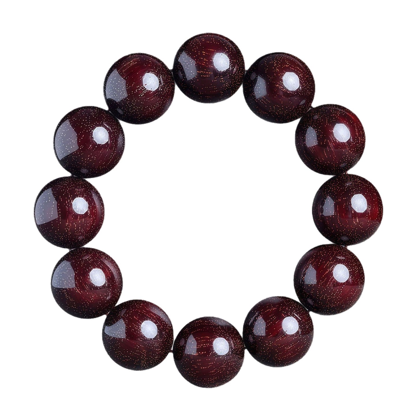 Women's & Men's Lobular Rosewood Old Materials Golden Spots Beads Bracelet