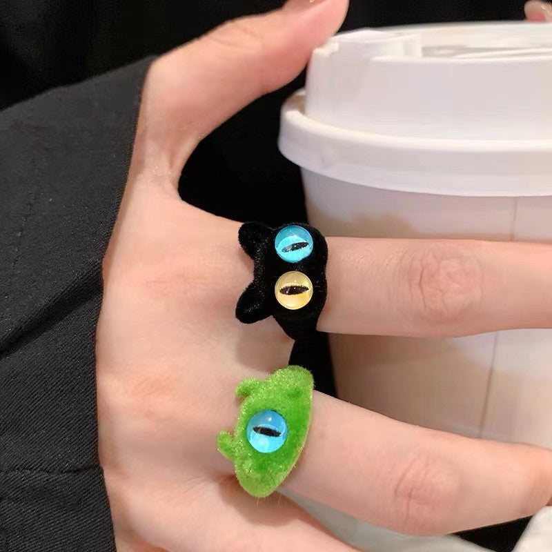 Monster Female Open Mouth Funny Cute Ring