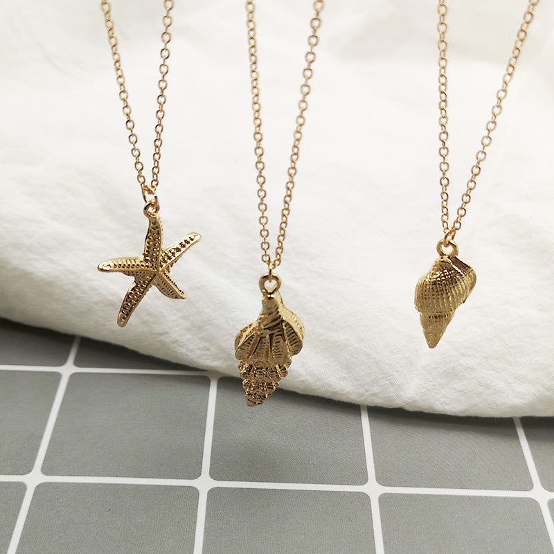 Summer Alloy Shell Exaggerated Personalized Marine Necklace