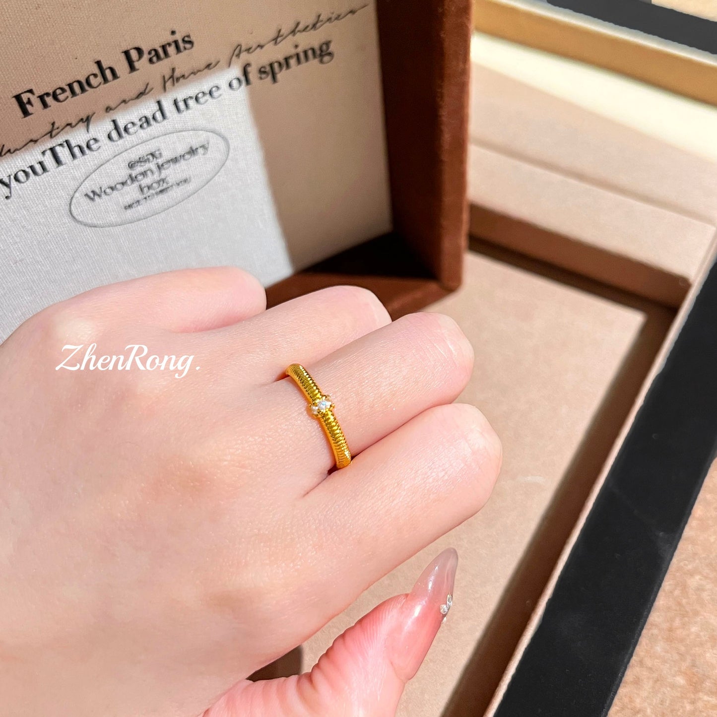 French Entry Lux Retro Brushed Female Italian Chinese Style Rings