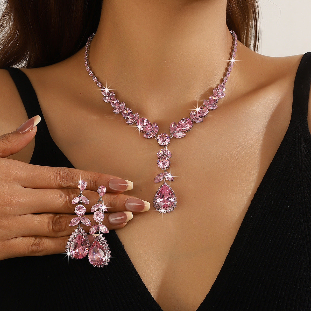 Luxury Light Elegant Zircon Bridal Classic Necklaces