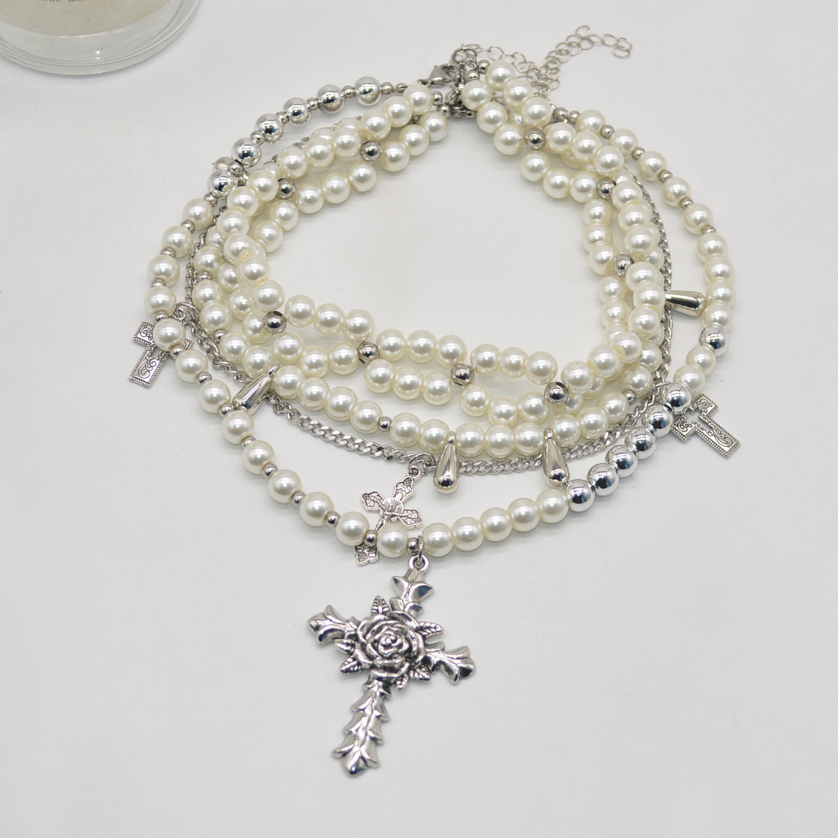 Personalized Design Pearl Cross High-grade Clavicle Chain Pendants