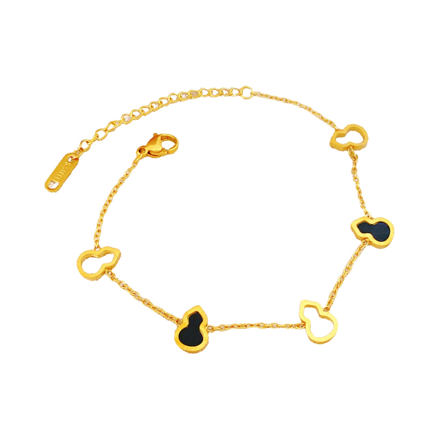 Three-color Hollow Gourd Female Fashion Titanium Steel Design Sense Simple Bracelet