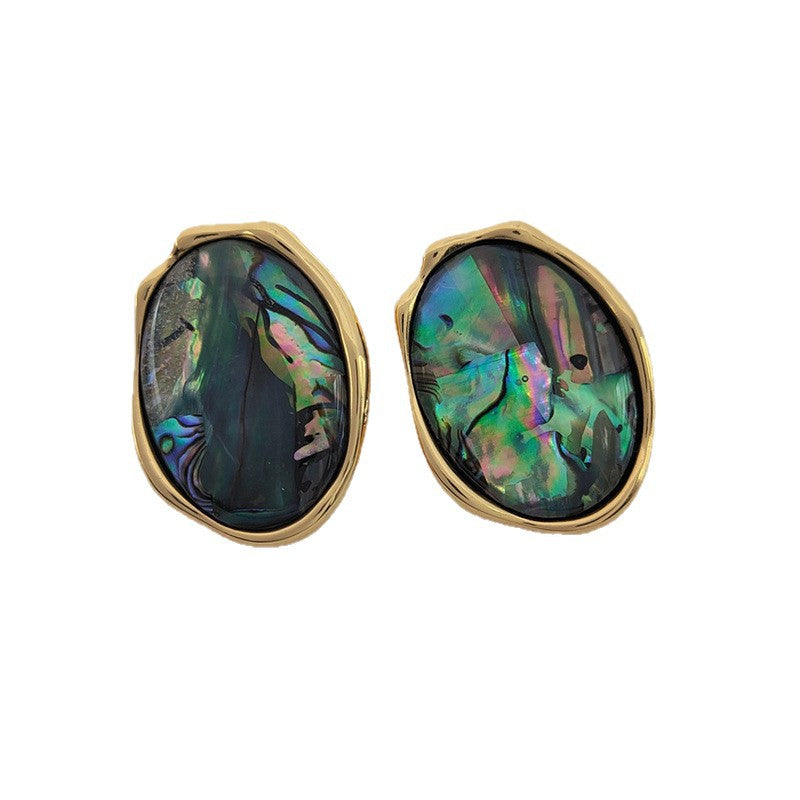 Women's Natural Abalone Shell Ear Light Luxury High Sense Niche Temperament Earrings