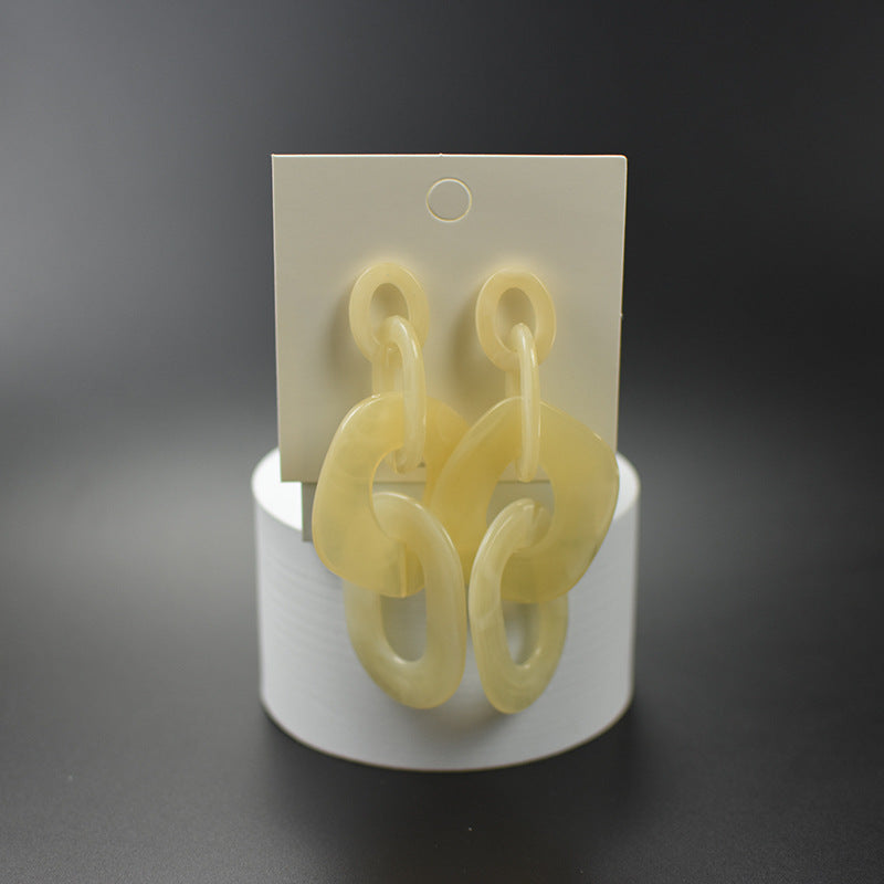 Exaggerated Large Popular Geometric Acrylic Plate Rings