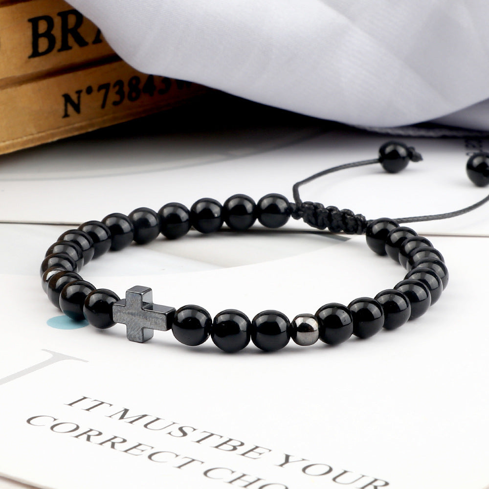 Popular Comfortable Cross Woven Beads Pull Bracelet