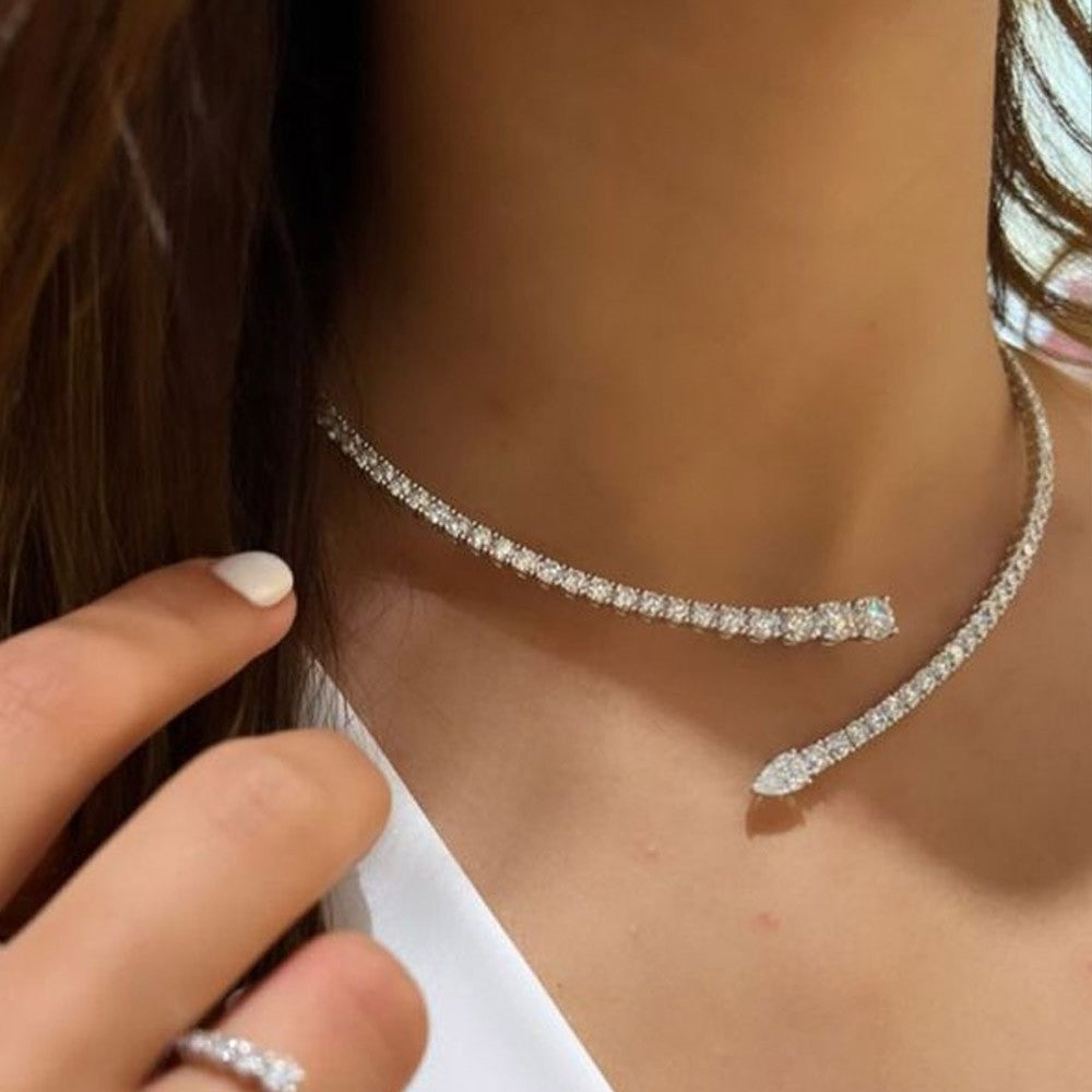 Women's Diamond Open High-grade Party Fashion Alloy Collar