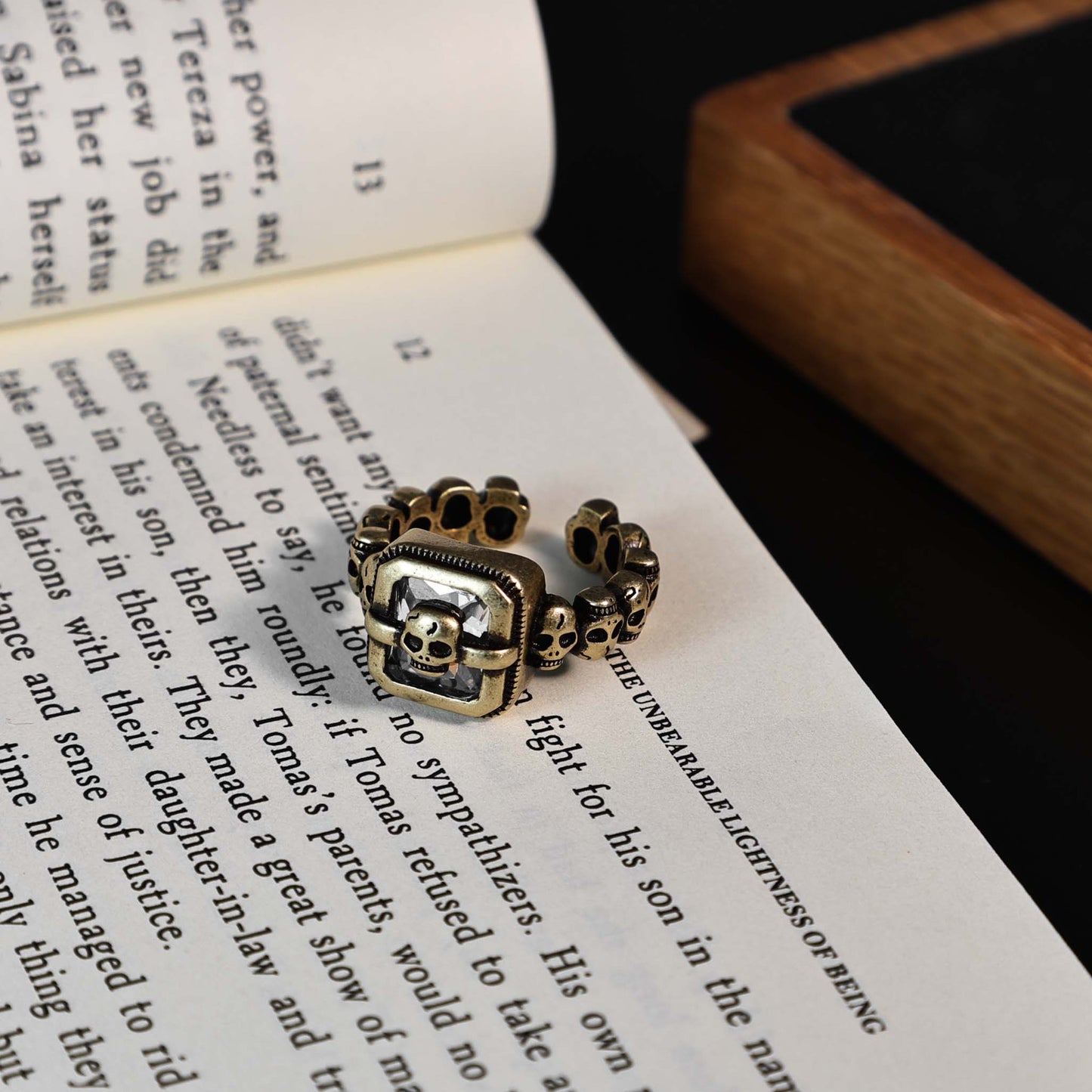 Distressed Style Twin Artistic Retro Matte Ring