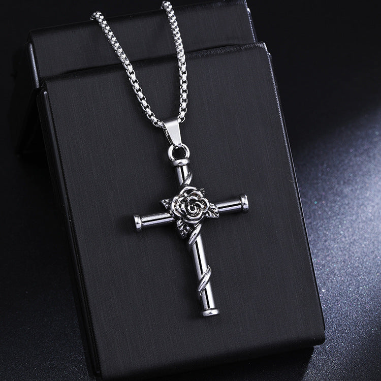 Women's & Men's Baroque Cross Hip Hop Versatile Sweater Chain Pendants